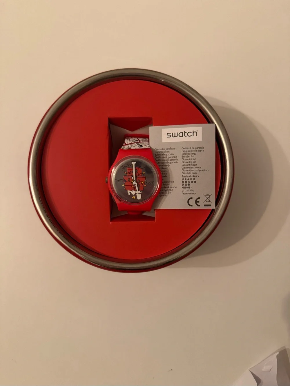 Swatch + Peanuts Snoopy Watch And Dog Bowl Limited Edition Holiday Set